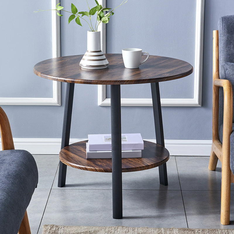 3 Legs Round Side End Table Wood Side End Table with Storage