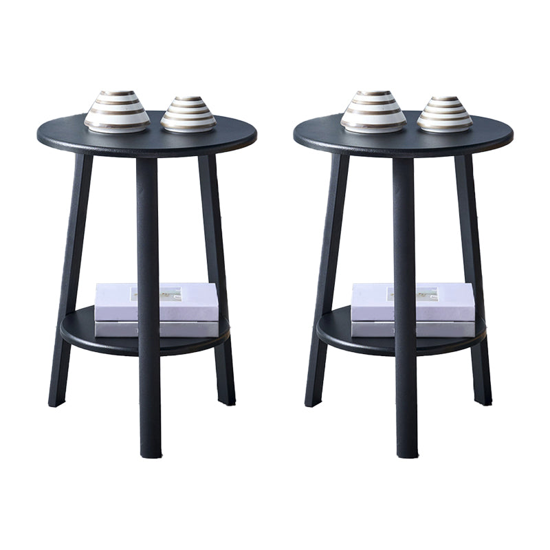 3 Legs Round Side End Table Wood Side End Table with Storage