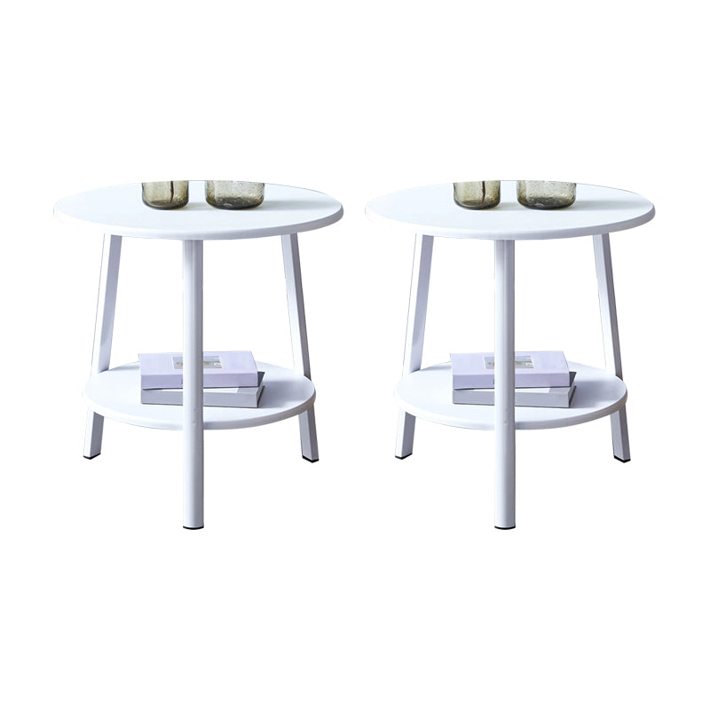 3 Legs Round Side End Table Wood Side End Table with Storage