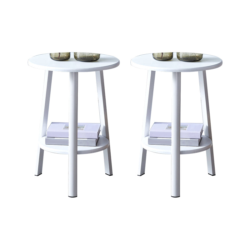 3 Legs Round Side End Table Wood Side End Table with Storage