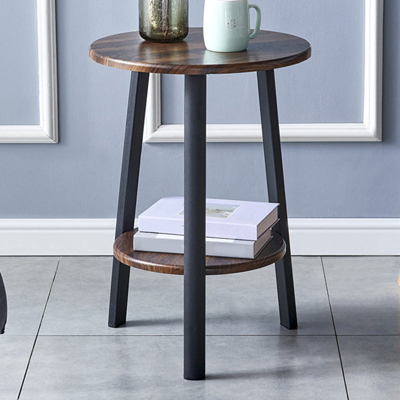 3 Legs Round Side End Table Wood Side End Table with Storage