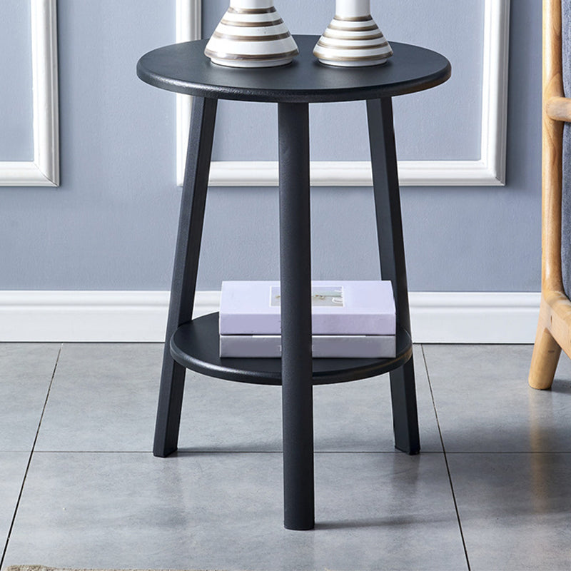 3 Legs Round Side End Table Wood Side End Table with Storage