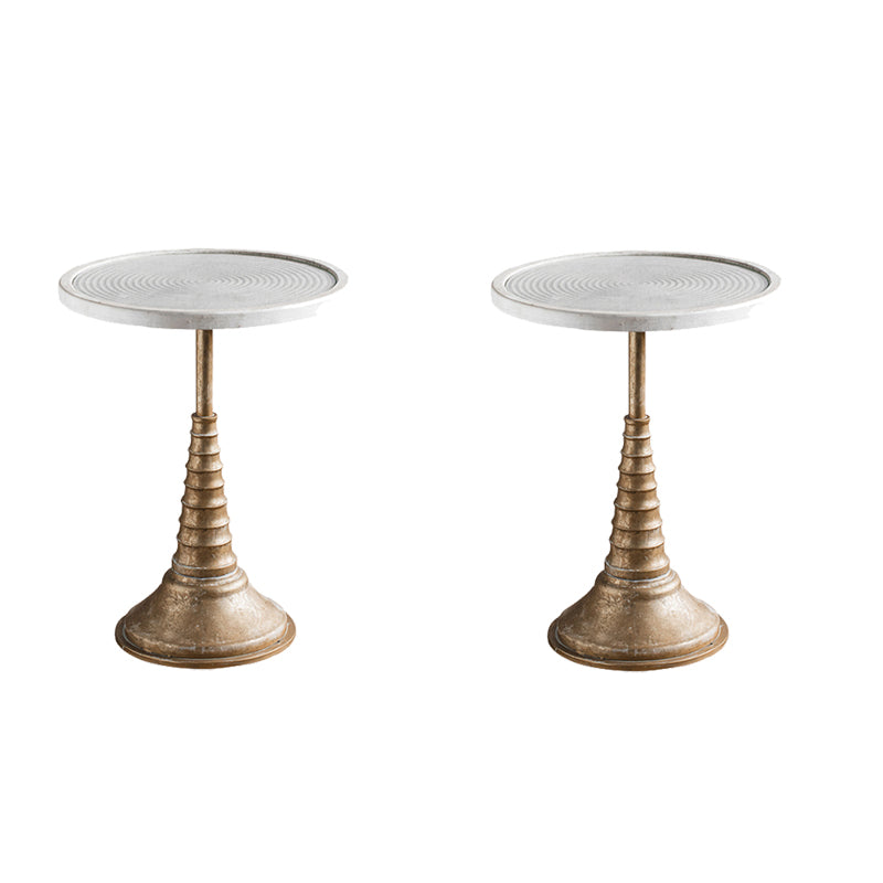 Pedestal Round Side End Table Rustic Distressed Side End Table