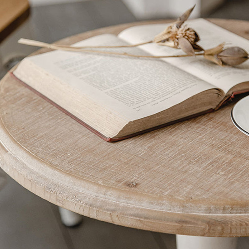 Pedestal Round Side End Table Rustic Distressed Side End Table