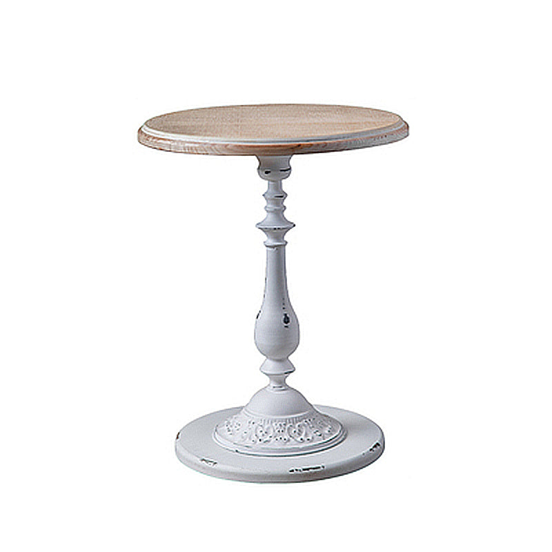 Pedestal Round Side End Table Rustic Distressed Side End Table