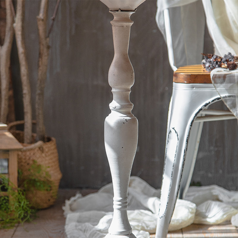Pedestal Round Side End Table Rustic Distressed Side End Table