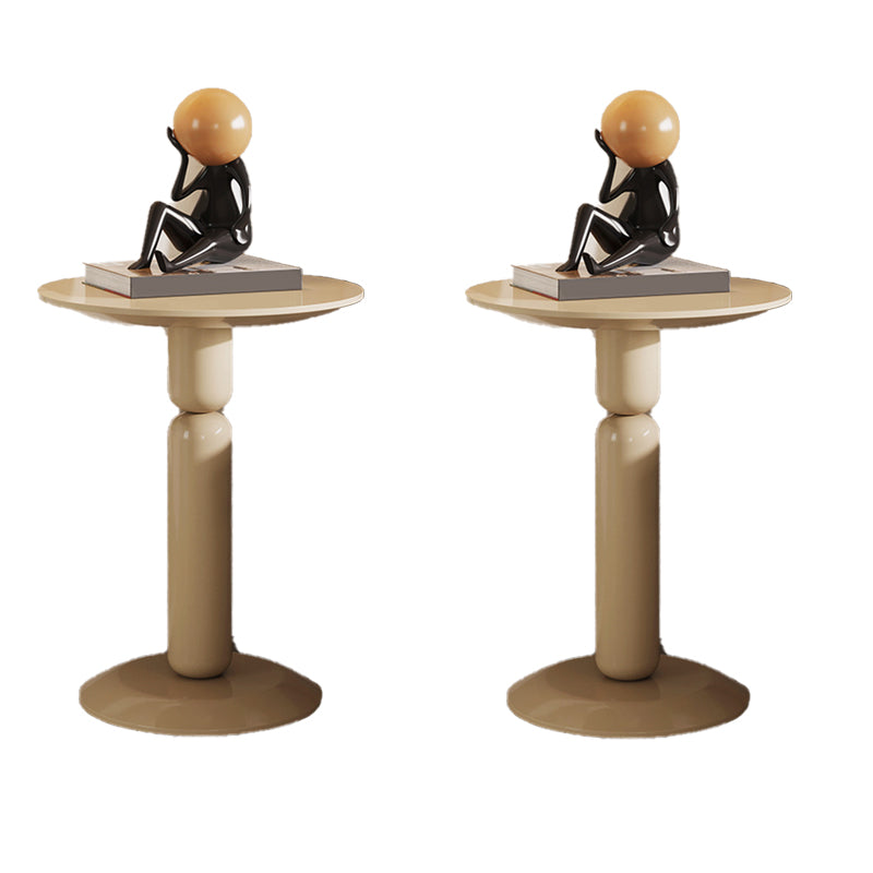 Round Pedestal End Table Modern Wood Side End Table for Living Room
