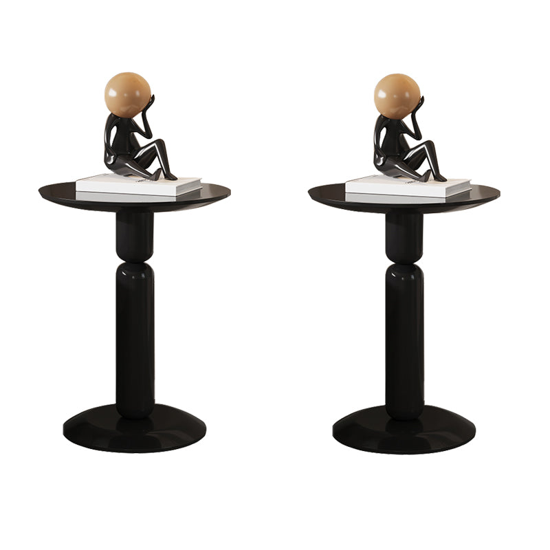 Round Pedestal End Table Modern Wood Side End Table for Living Room