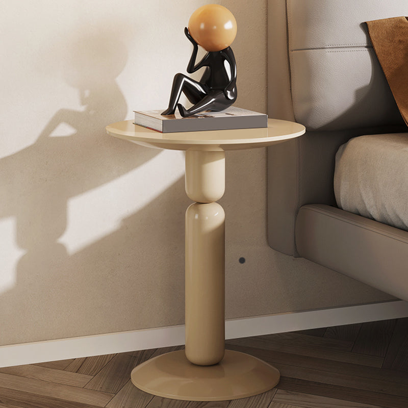 Round Pedestal End Table Modern Wood Side End Table for Living Room