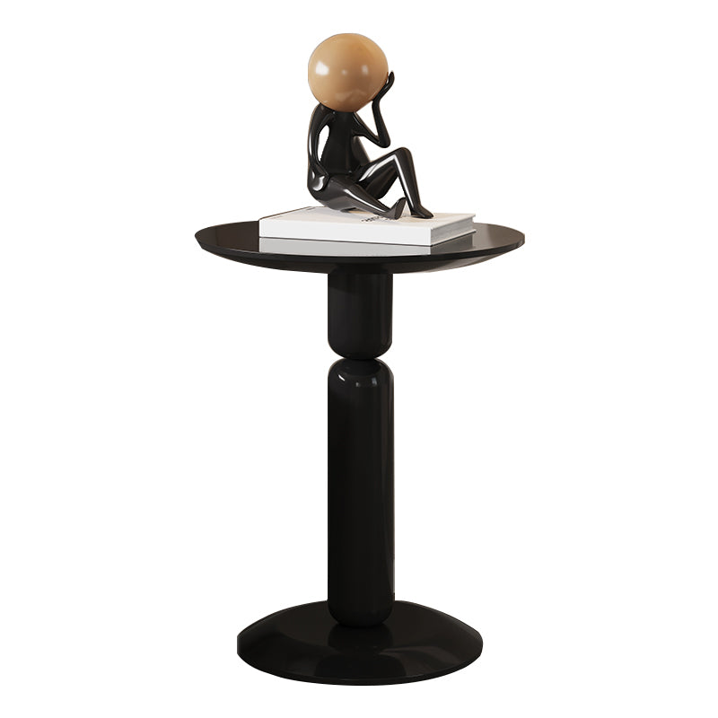 Round Pedestal End Table Modern Wood Side End Table for Living Room