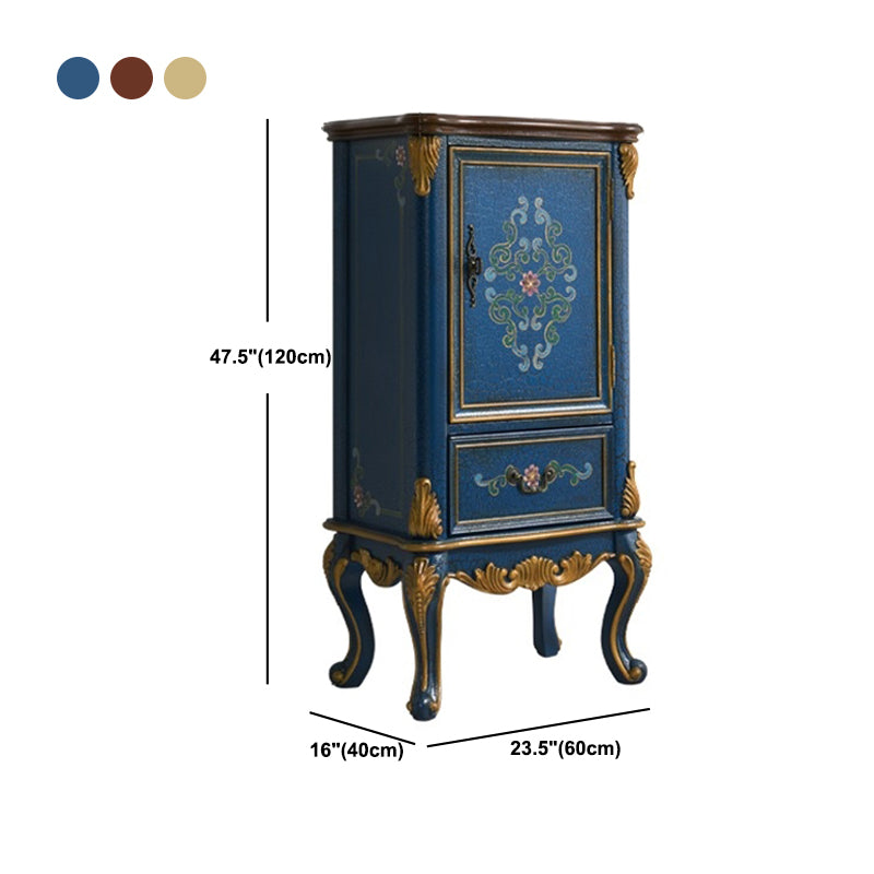 47.24"Tall 1- Door Wooden Cabinet,1- Drawer Rectangle Accent Cabinet