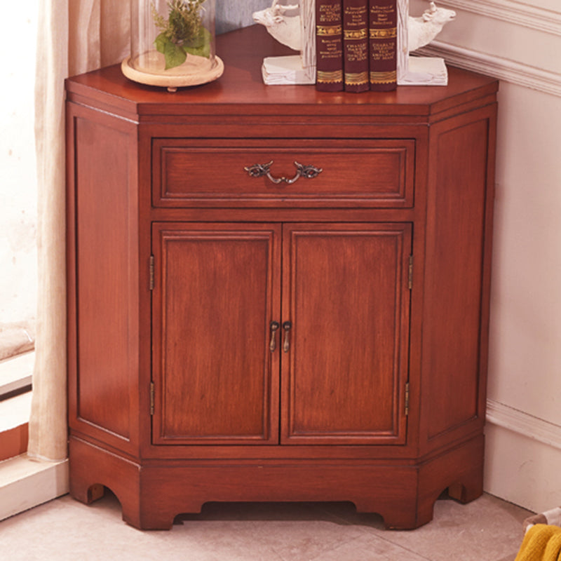 34.65"Tall Corner Cabinet, Contemporary Wooden Accent Cabinet