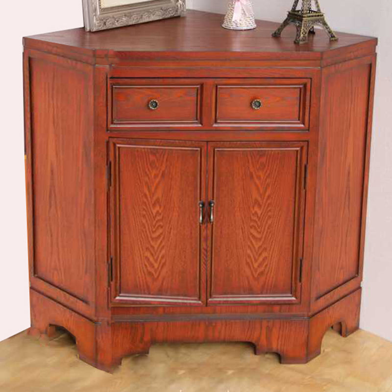 34.65"Tall Corner Cabinet, Contemporary Wooden Accent Cabinet