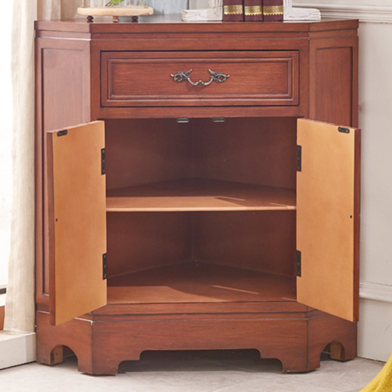 34.65"Tall Corner Cabinet, Contemporary Wooden Accent Cabinet