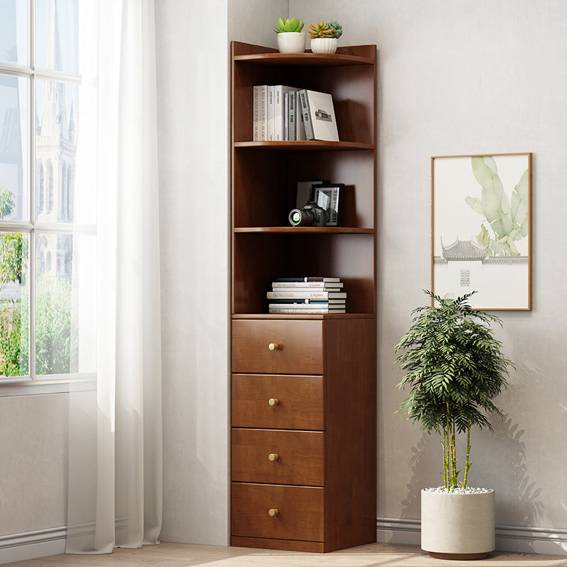Contemporary 73.23"Tall Corner Chest, 4- Drawer Wood Accent Chest