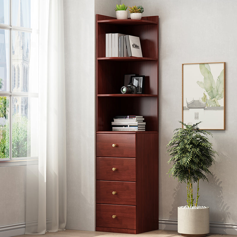 Contemporary 73.23"Tall Corner Chest, 4- Drawer Wood Accent Chest