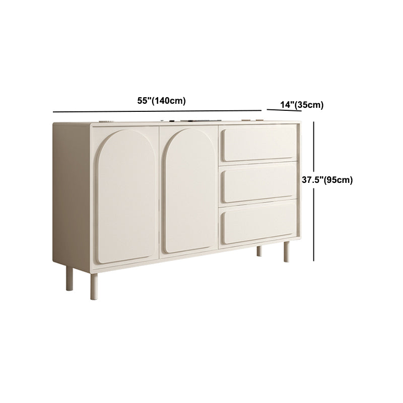 37.4"Tall White Wooden Cabinet , 3- Drawer Rectangle Accent Cabinet