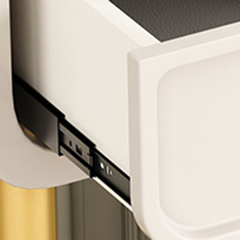 Glam Slate Top Vanity Table and Stool Set 4 Drawer Dressing Table