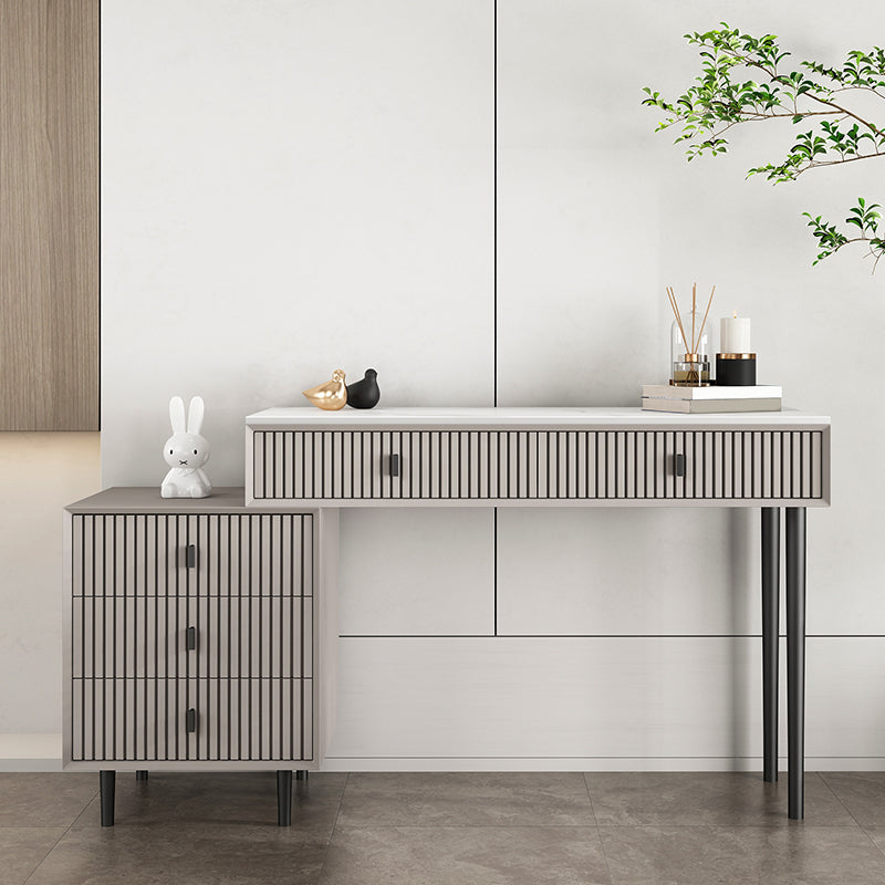 Glam Solid Wood Make-up Vanity Slate Top Vanity Dressing Table