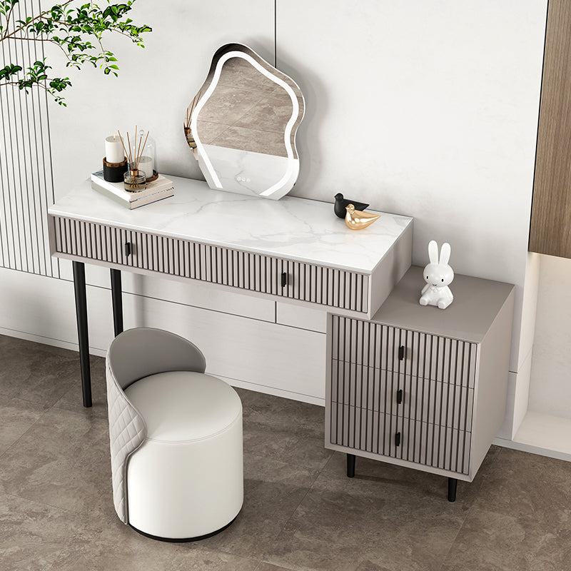 Glam Solid Wood Make-up Vanity Slate Top Vanity Dressing Table