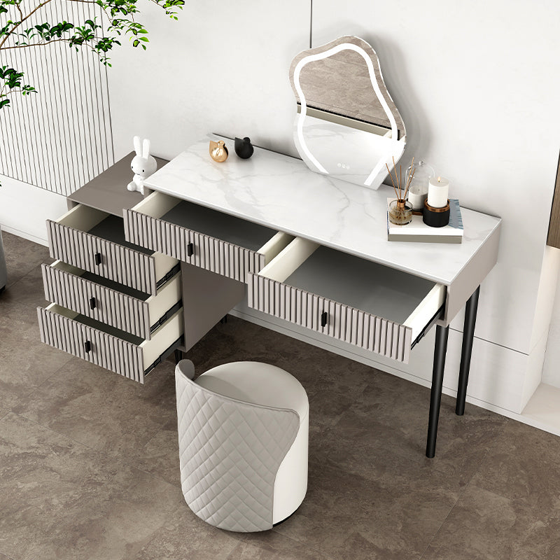 Glam Solid Wood Make-up Vanity Slate Top Vanity Dressing Table