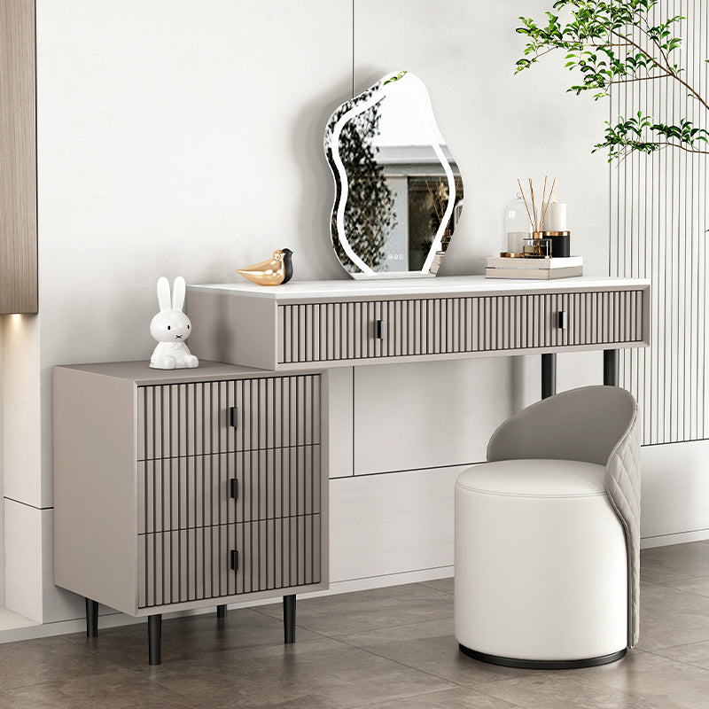 Glam Solid Wood Make-up Vanity Slate Top Vanity Dressing Table