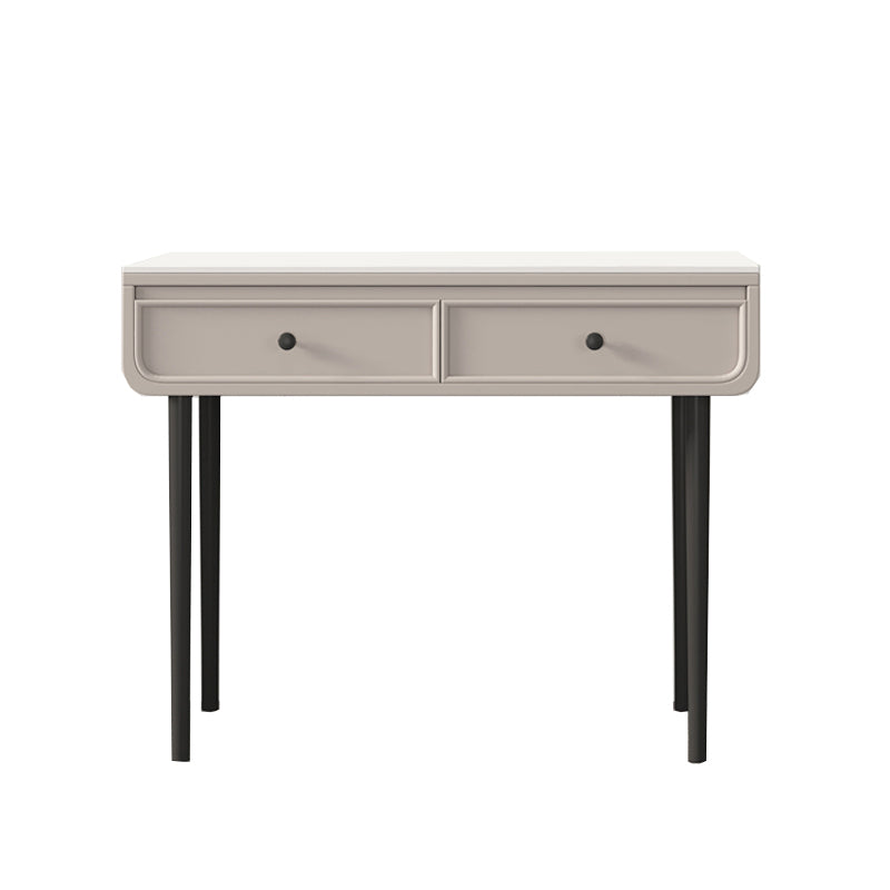 Glam Slate Top Vanity Dressing Table Solid Wood Vanity Desk with Drawers