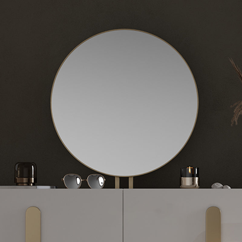 2-Drawer Vanity Makeup Table Set Glam Slate Top Dressing Table