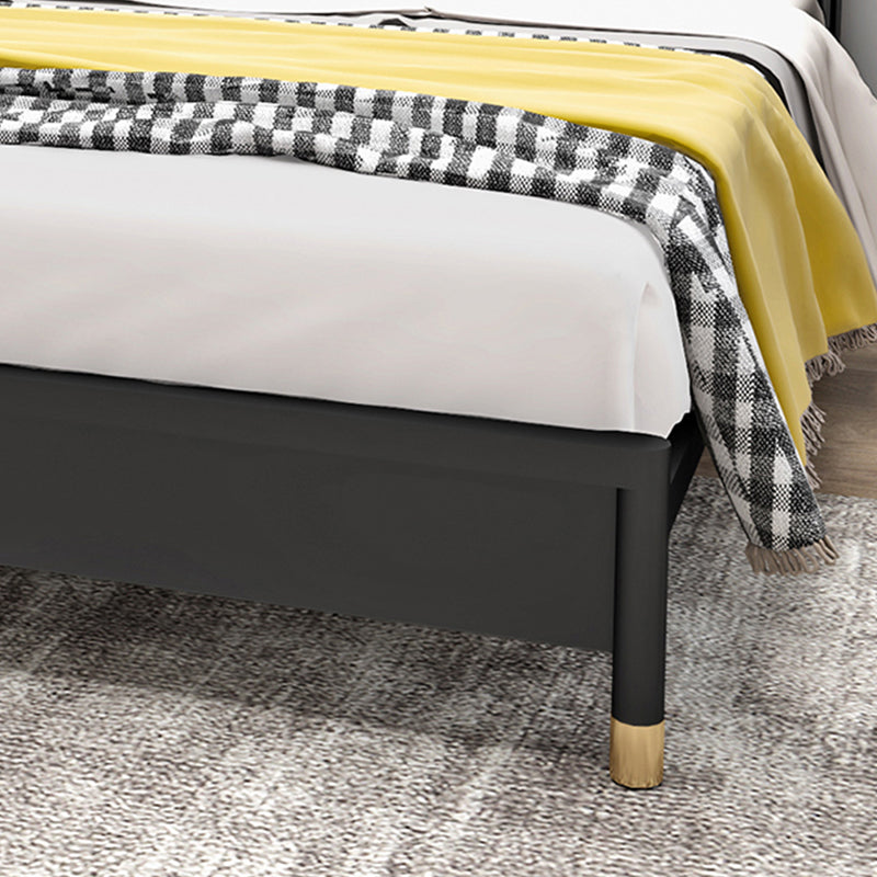 Metal and Upholstered Panel Bed Glam 39.4" Tall Standard Bed