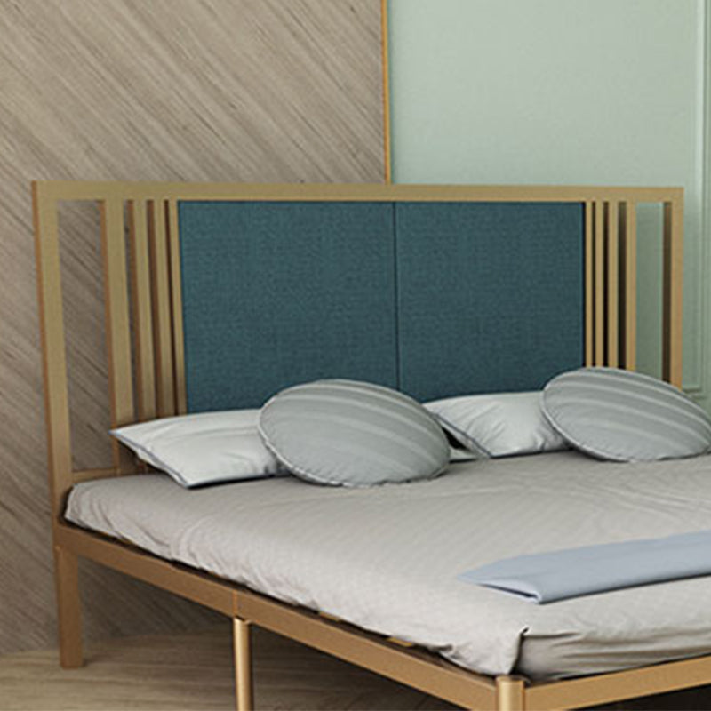 Metal and Upholstered Standard Bed Glam 45" Tall Open-Frame Bed