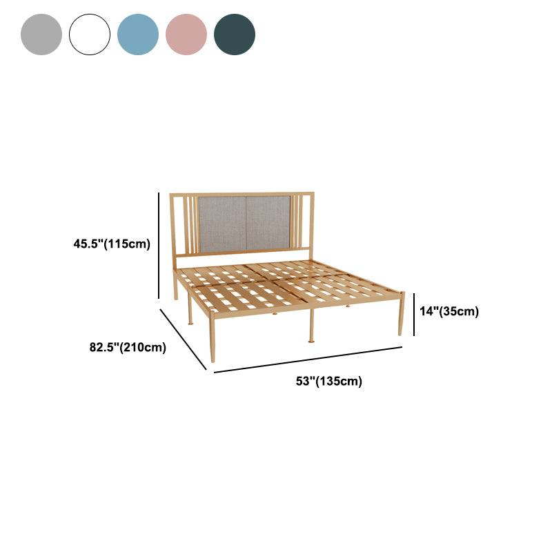 Metal and Upholstered Standard Bed Glam 45" Tall Open-Frame Bed