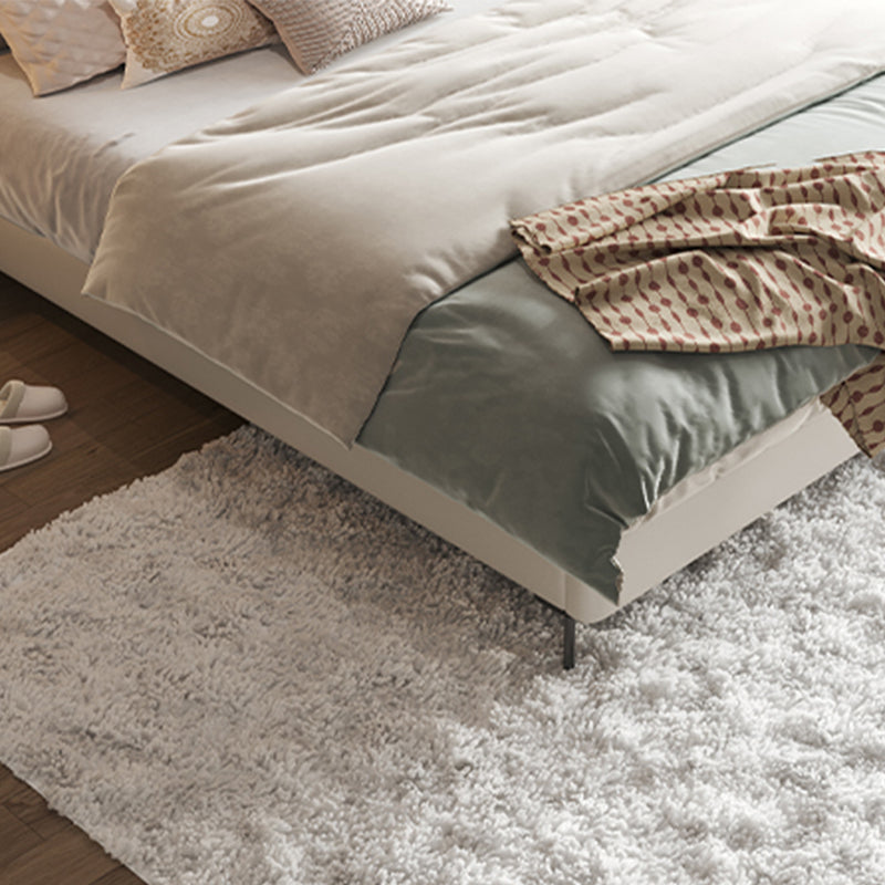 Wood and Upholstered Panel Bed Modernism 39.4" Tall Bed Frame