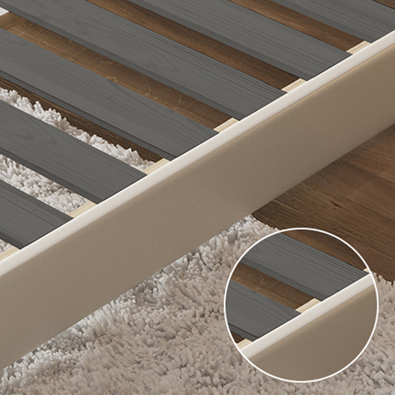 Wood and Upholstered Panel Bed Modernism 39.4" Tall Bed Frame