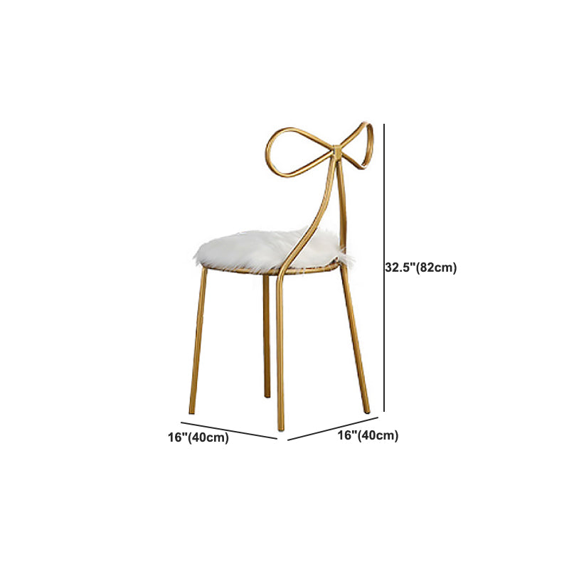 Wood/Iron Vanity Table in White Glam 31.5" H Dressing Table with Mirror and Stool