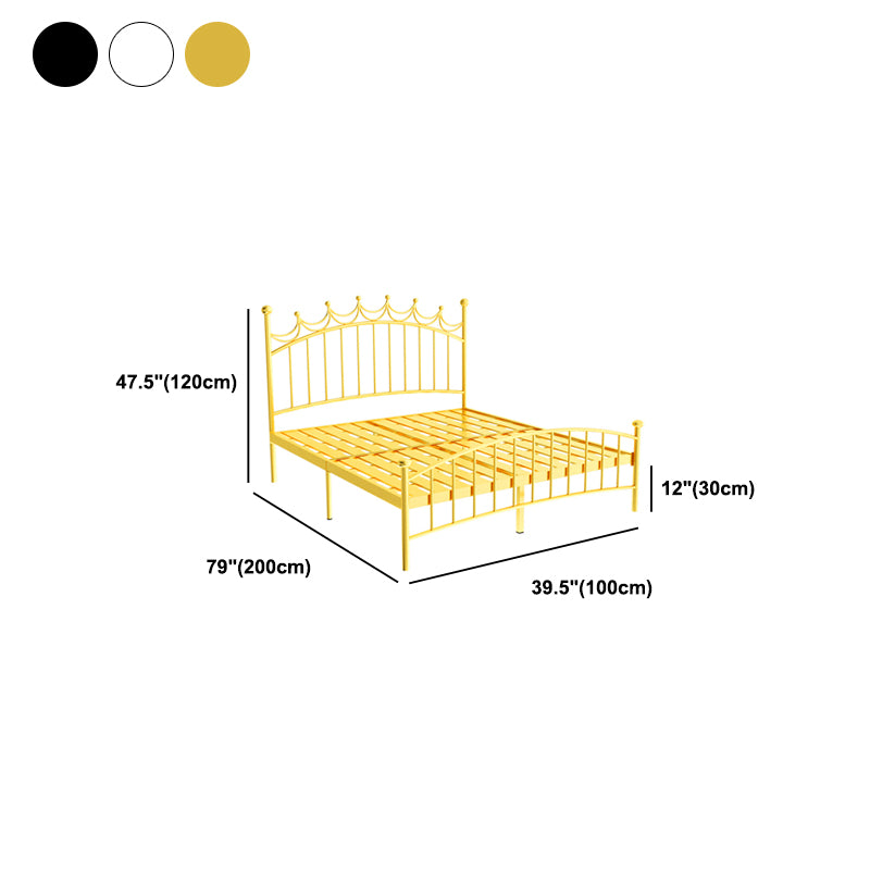 Metallic Standard Bed Glam Open-Frame Bed with Arched Headboard