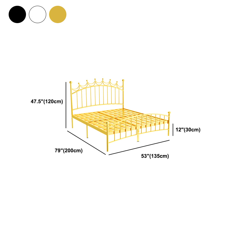 Metallic Standard Bed Glam Open-Frame Bed with Arched Headboard