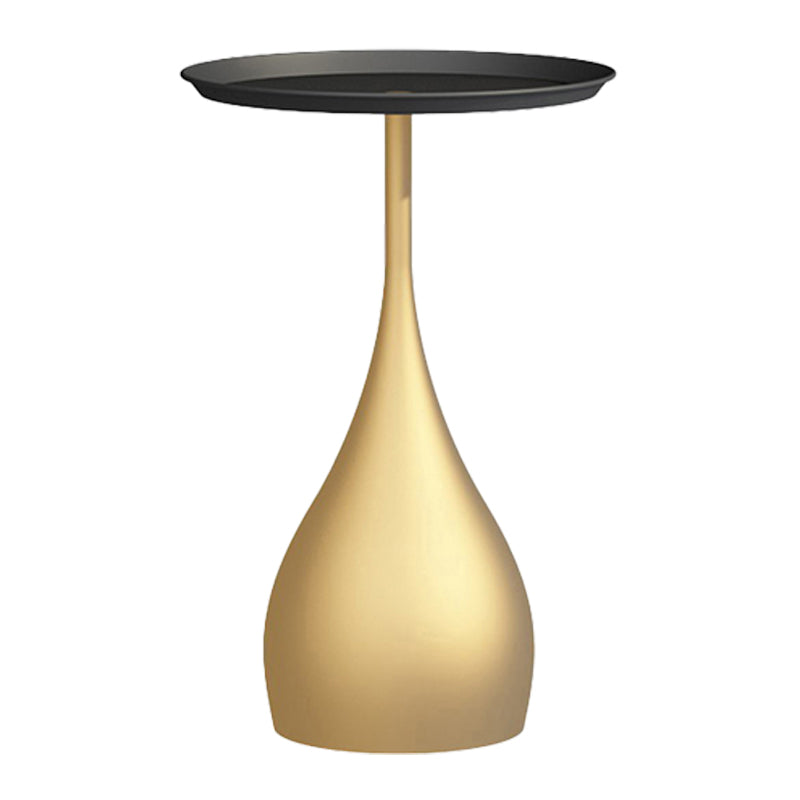 Minimalist Round Tray Top Corner Table Metal Pedestal Sofa Side Table