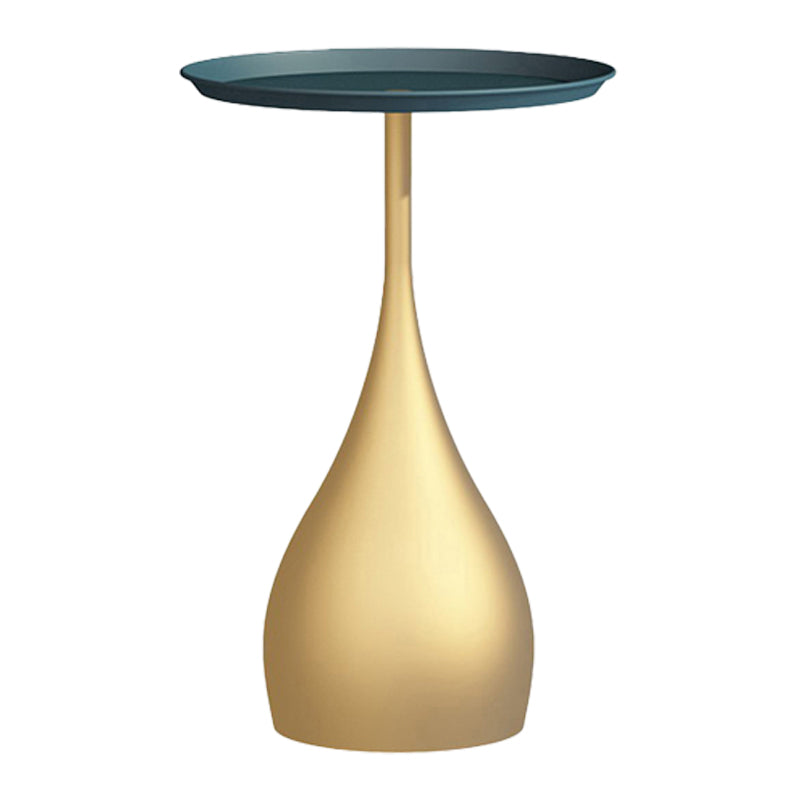 Minimalist Round Tray Top Corner Table Metal Pedestal Sofa Side Table