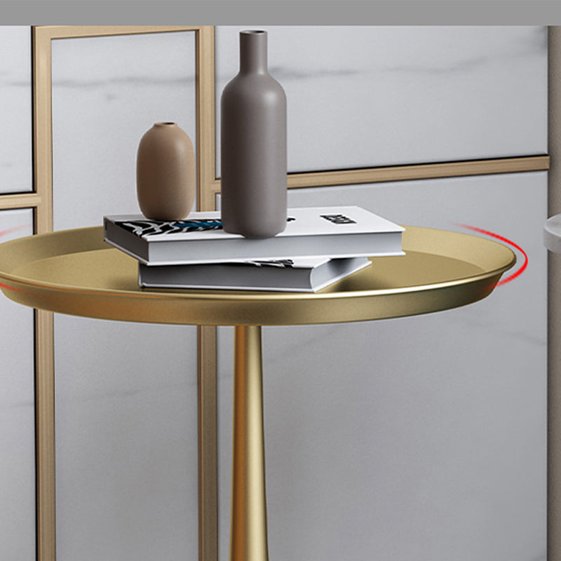 Minimalist Round Tray Top Corner Table Metal Pedestal Sofa Side Table