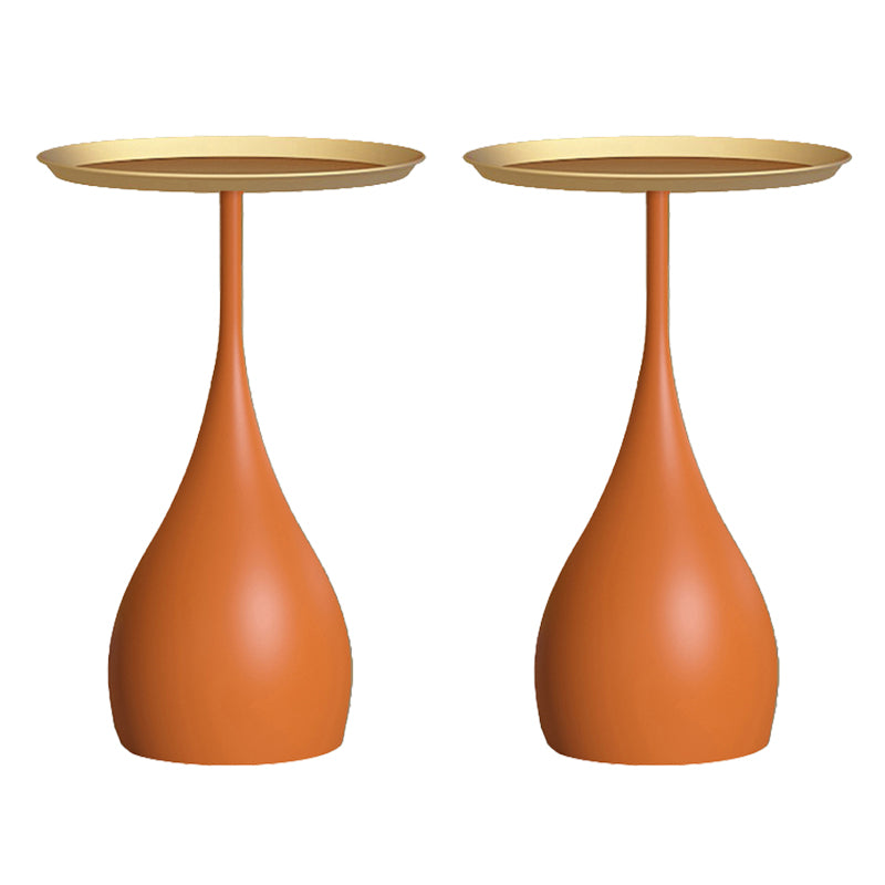 Minimalist Round Tray Top Corner Table Metal Pedestal Sofa Side Table