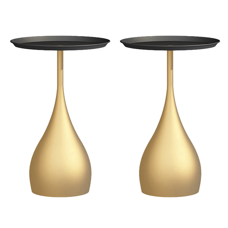 Minimalist Round Tray Top Corner Table Metal Pedestal Sofa Side Table