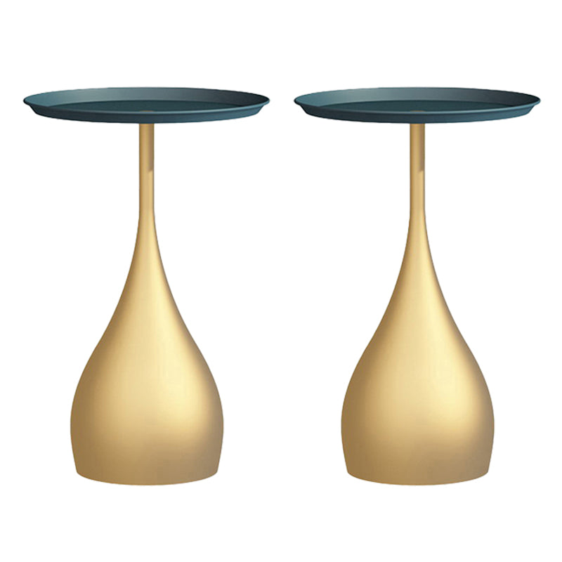 Minimalist Round Tray Top Corner Table Metal Pedestal Sofa Side Table