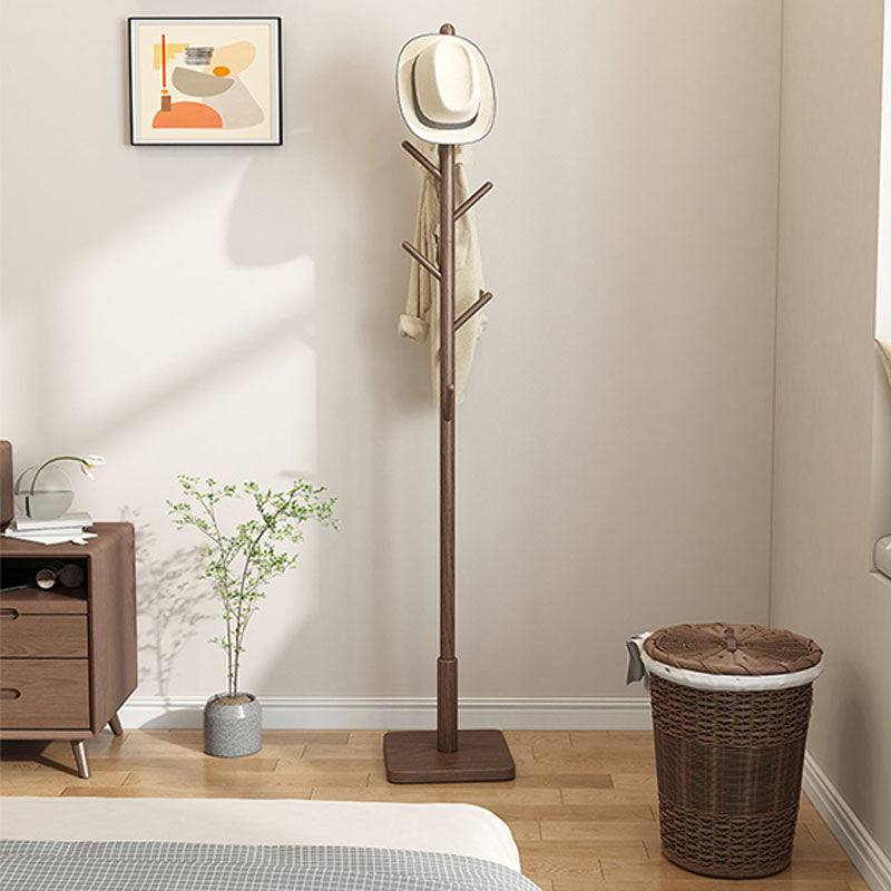 Contemporary Hall Stand Manufactured Wood Hooks Shelving Included Free Standing Coat Rack