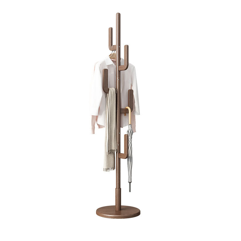 Contemporary Hall Stand Manufactured Wood Hooks Shelving Included Free Standing Coat Rack