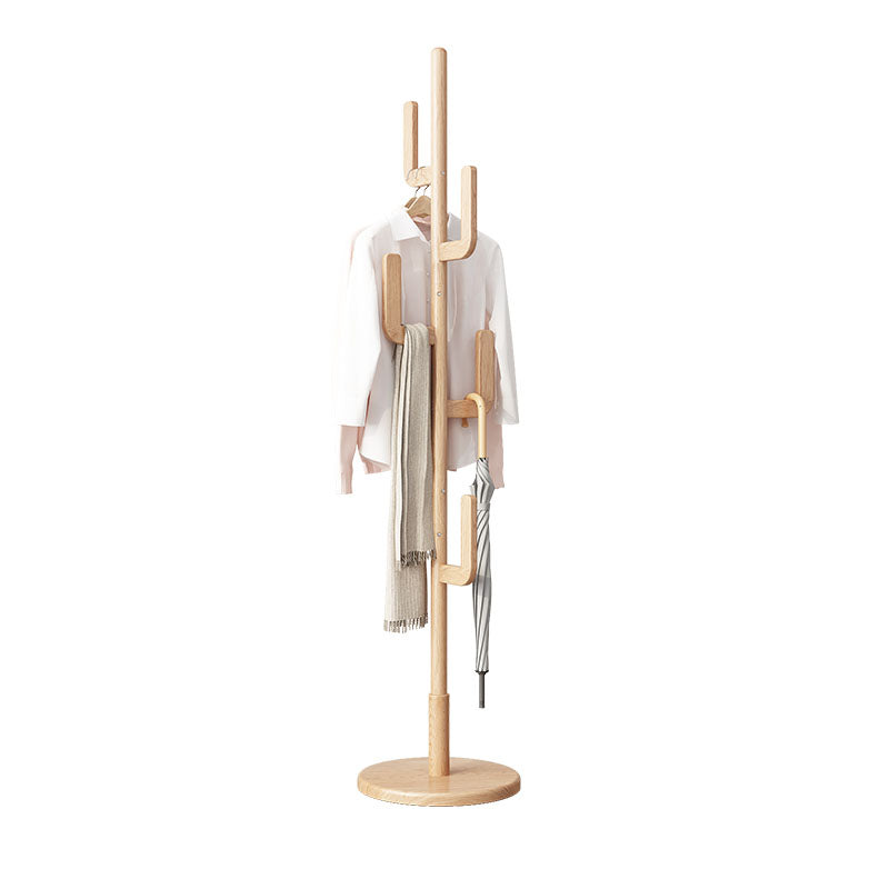 Contemporary Hall Stand Manufactured Wood Hooks Shelving Included Free Standing Coat Rack