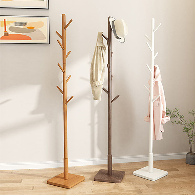 Contemporary Hall Stand Manufactured Wood Hooks Shelving Included Free Standing Coat Rack