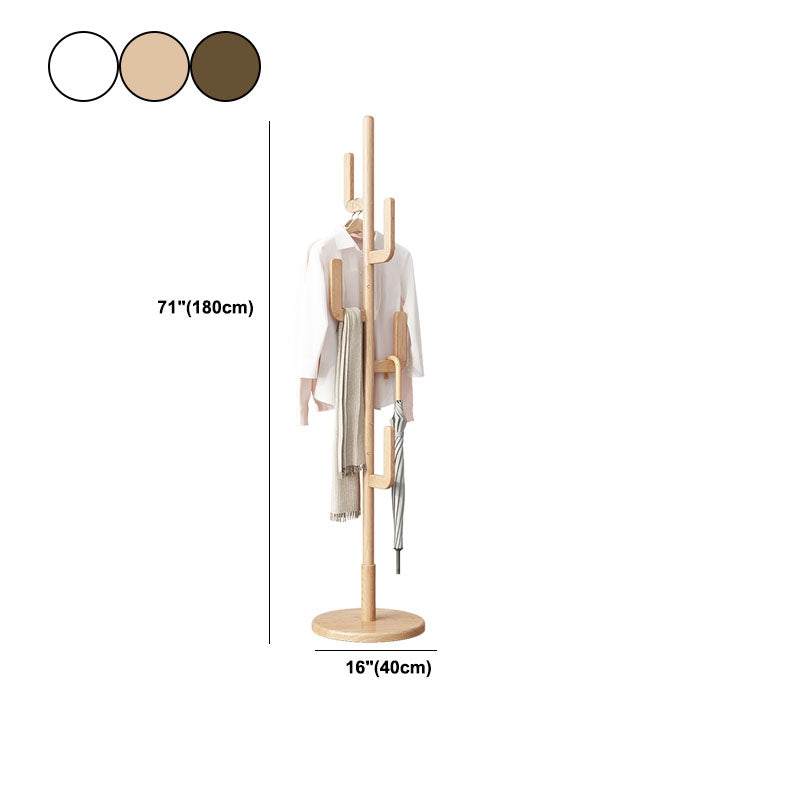 Contemporary Hall Stand Manufactured Wood Hooks Shelving Included Free Standing Coat Rack