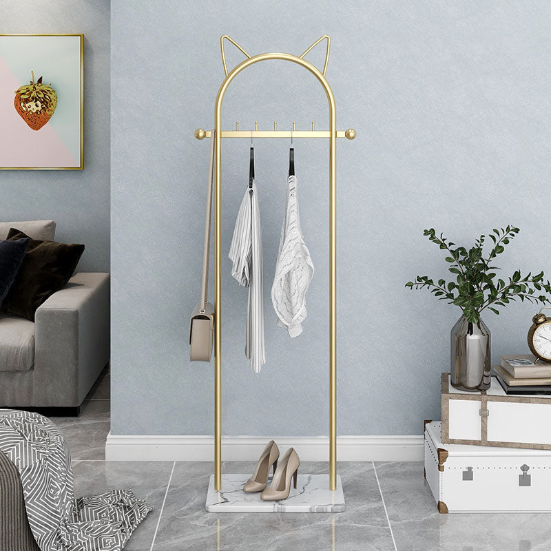 Contemporary Hall Stand Metal Hooks Included No Distressing Free Standing Rack Metal