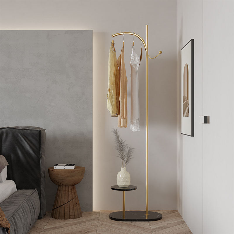 Modern Metal Hall Stand Storage Shelf Entryway Kit Hooks Hall Tree