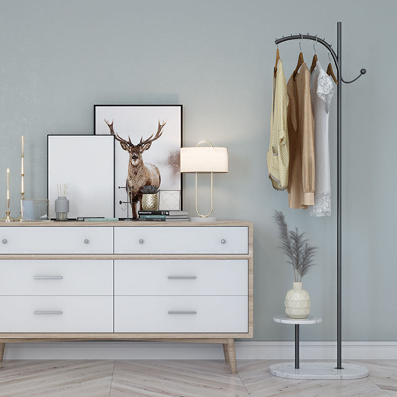 Modern Metal Hall Stand Storage Shelf Entryway Kit Hooks Hall Tree